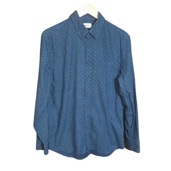 Taylor Stitch Mens Blue "Jack" Button Down Star Pattern Shirt Size 42 - Picture 1 of 5